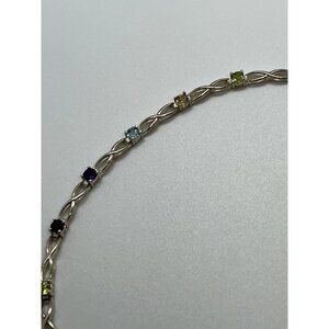 925 STERLING SILVER TOURMALINES BRACELET